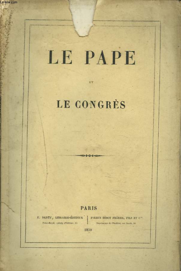 LE PAPE ET LE CONGRES.