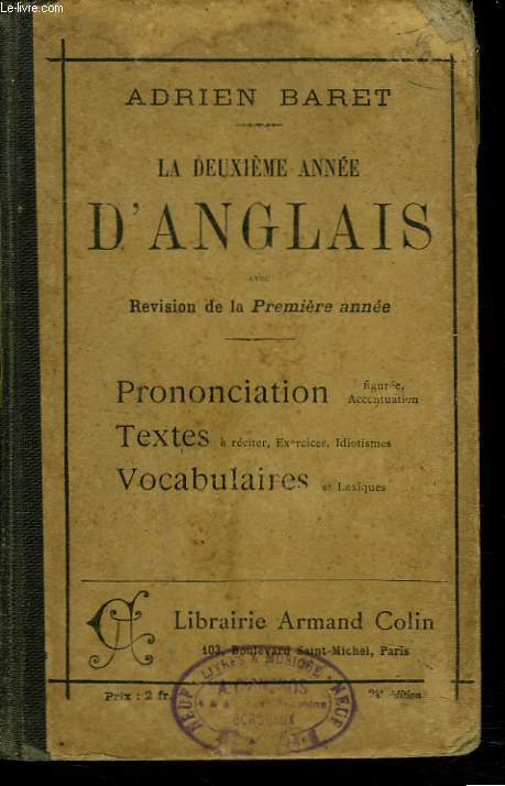 LA DEUXIEME ANNEE D'ANGLAIS