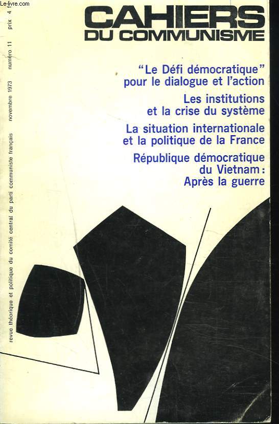 CAHIERS DU COMMUNISME N11, NOVEMBRE 1973. 