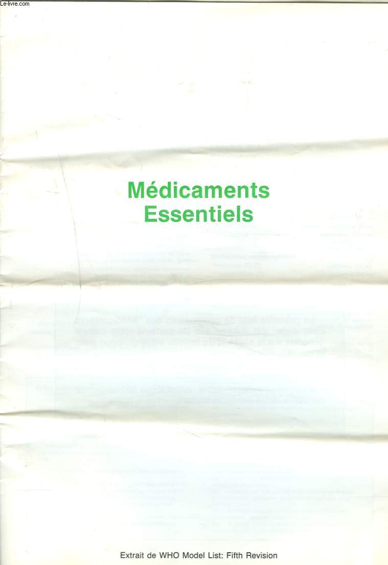 MEDICAMENTS ESSENTIELS. EXTRAIT DE WHO MODEL LIST, VOL. 2, N1 : FIFTH REVISION.