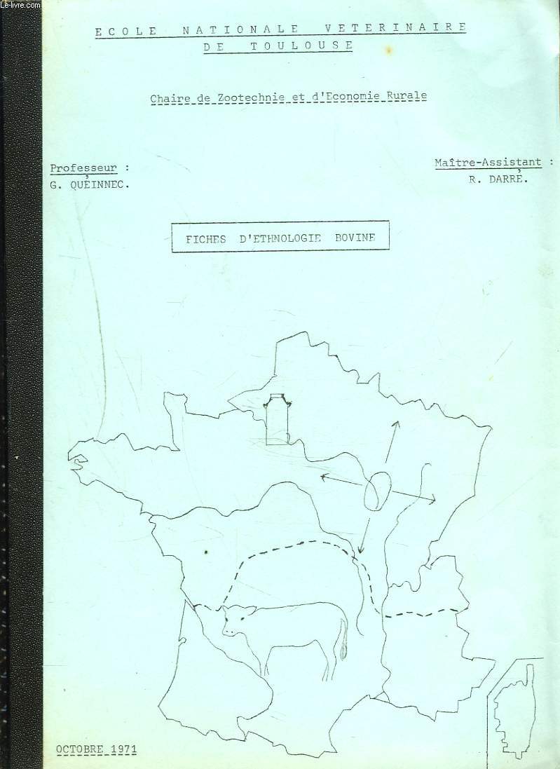 FICHES D'ETHNOLOGIE BOVINE.