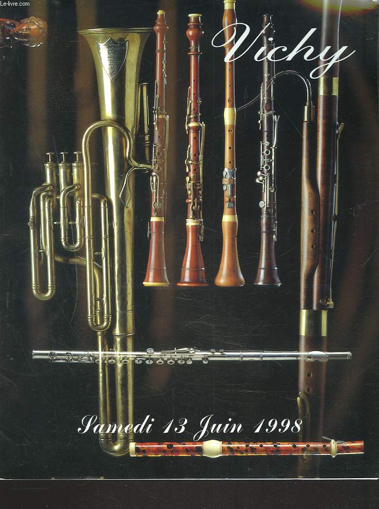 VENTE AUX ENCHERES PUBLIQUES SAMEDI 13 JUIN 1998. INSTRUMENTS DE MUSIQUE VENTS ET DIVERS.