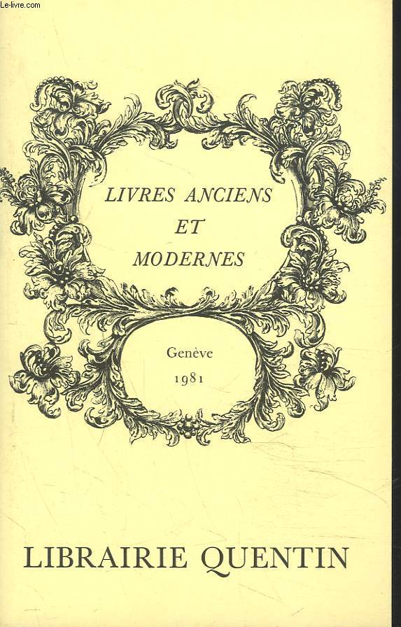 CATALOGUE HORS-SERIE N1. LIVRES ANCIENS ET MODERNES EN DIVERS GENRES.