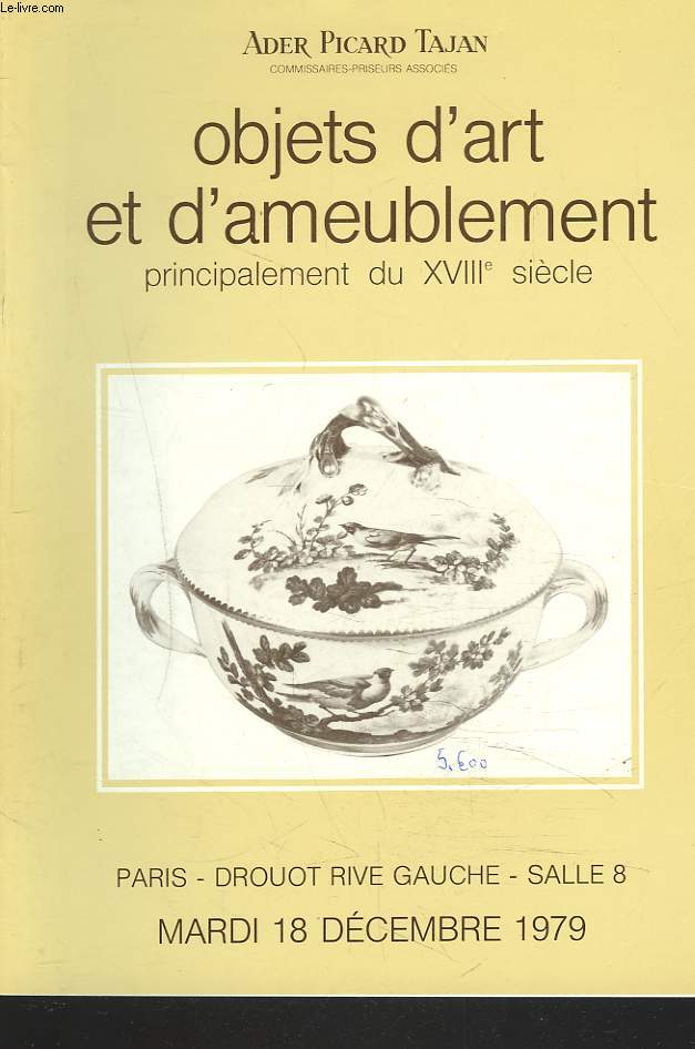 OBJETS D'ART ET D'AMEUBLEMENT. PRINCIPALEMENT DU XVIIIe SIECLE. LE 18 DECEMBRE 1979