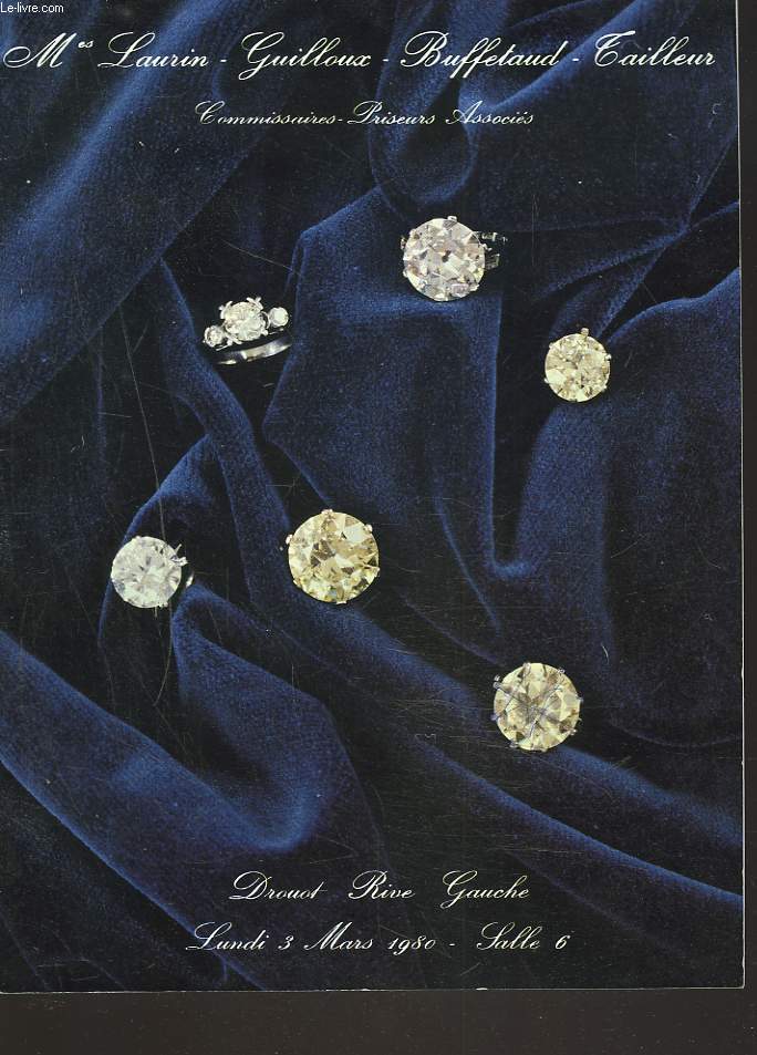 BEAUX BIJOUX. VENTE A PARIS, DROUOT RIVE GAUCHE LE 1er MARS 1980.