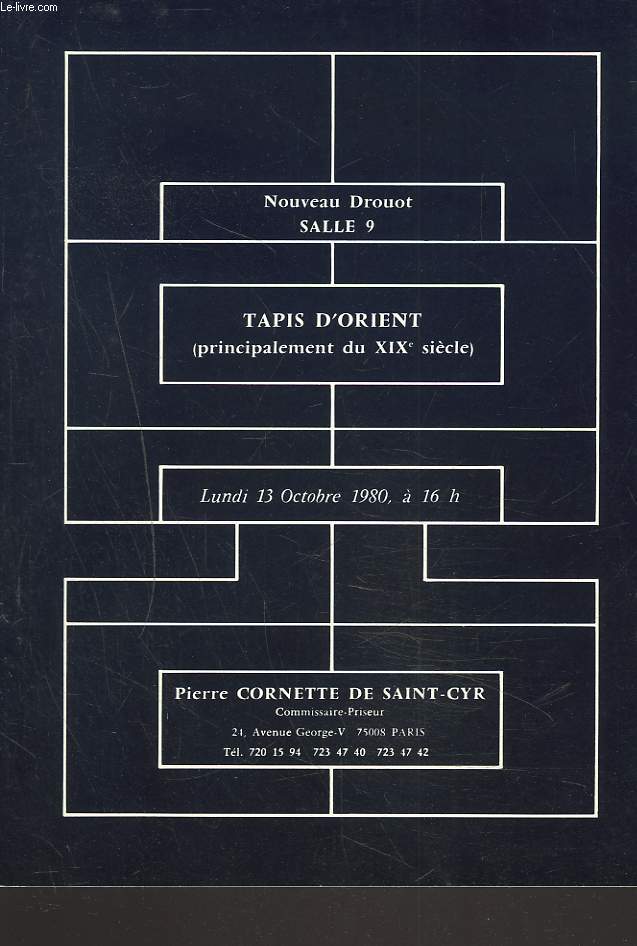 TAPIS D'ORIENT PRINCIPALEMENT DU XIXe SIECLE. LE 13 OCTOBRE 1980.
