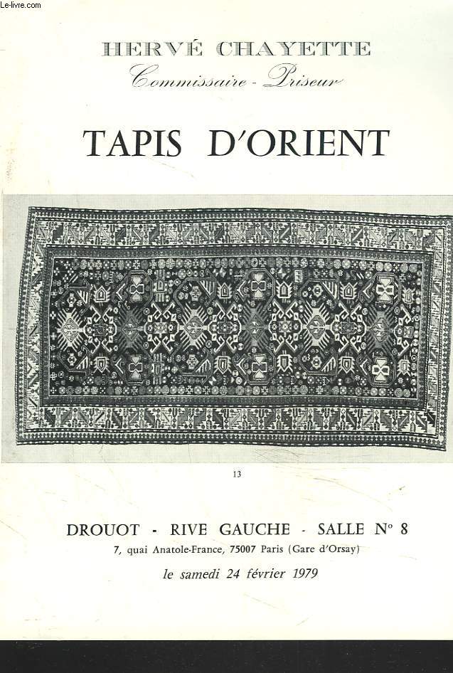 TAPIS D'ORIENT. LE SAMEDI 24 FEVRIER 1979.