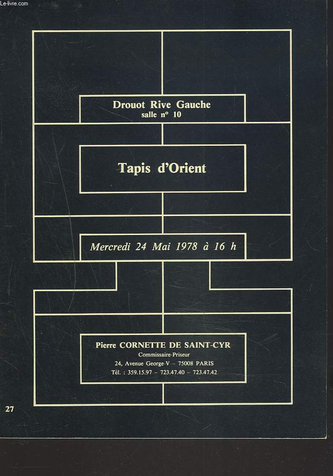 TAPIS D'ORIENT. LE 24 MAI 1978. VENTE APRES CESSATION DE COMMERCE DE 75 TAPIS D'ORIENT.