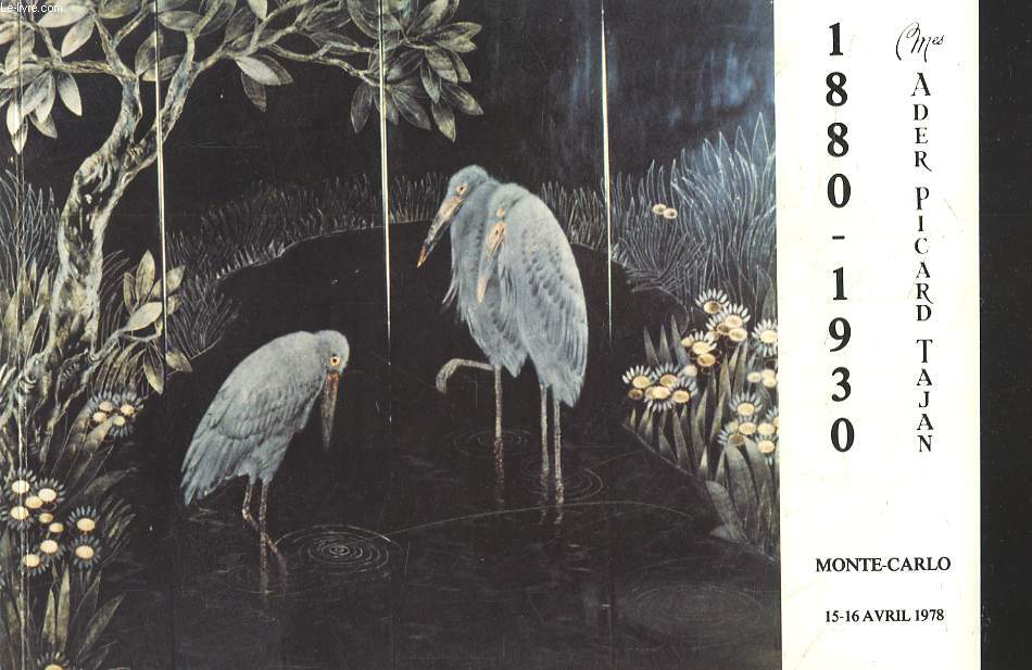 ART NOUVEAU. ART DECO. PEINTURES. ARTS GRAPHIQUES, ARTS DECORATIFS. LES 15 ET 16 AVRIL 1978.