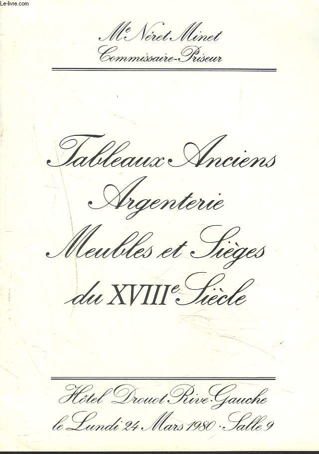TABLEAUX, OBJETS D'ART, MEUBLES. LES 22 ET 23 NOVEMBRE 1979.