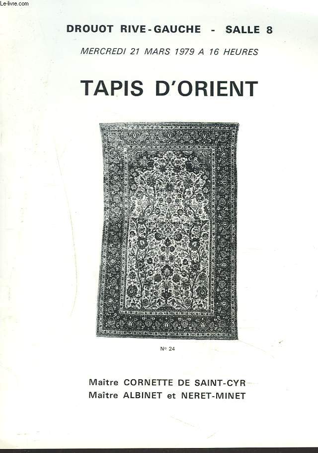 VENTE DE TAPIS D'ORIENT. LE 21 MARS 1979.