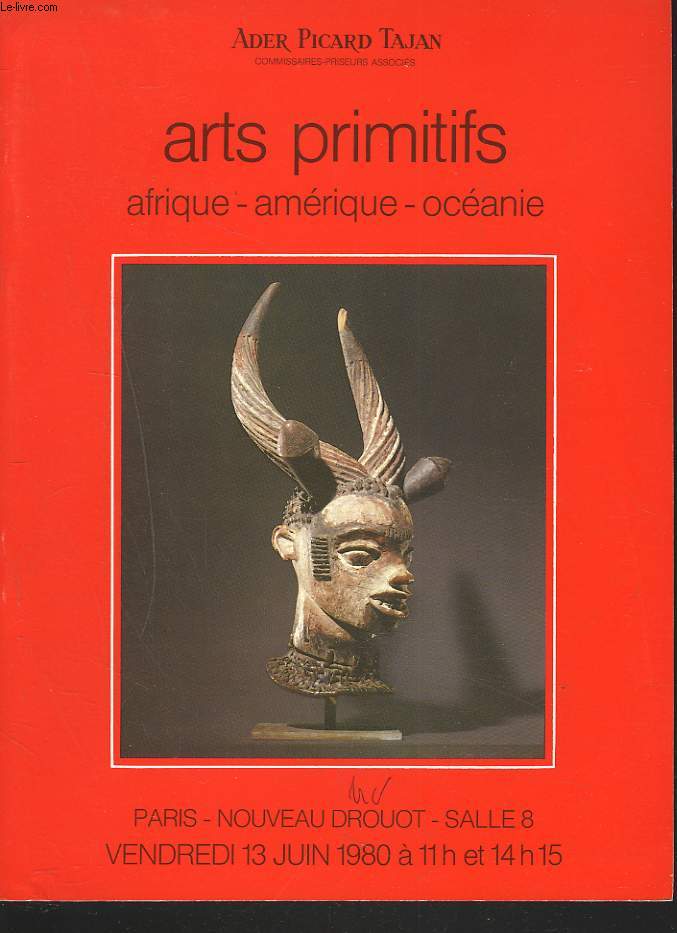ARTS PRIMITIFS. AFRIQUE, AMERIQUE, OCEANIE. VENT LE 13 JUIN 1980.