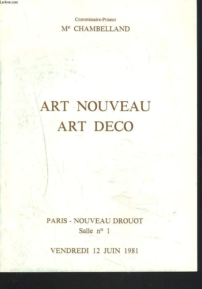 ART NOUVEAU, ART DECO. VENTE LE 12 JUIN 1981.