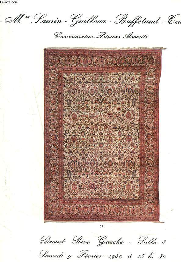 TAPIS D'ORIENT. VENTES LE 9 FEVRIER 1980.