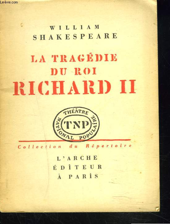 LA TRAGEDIE DU ROI RICHARD II.