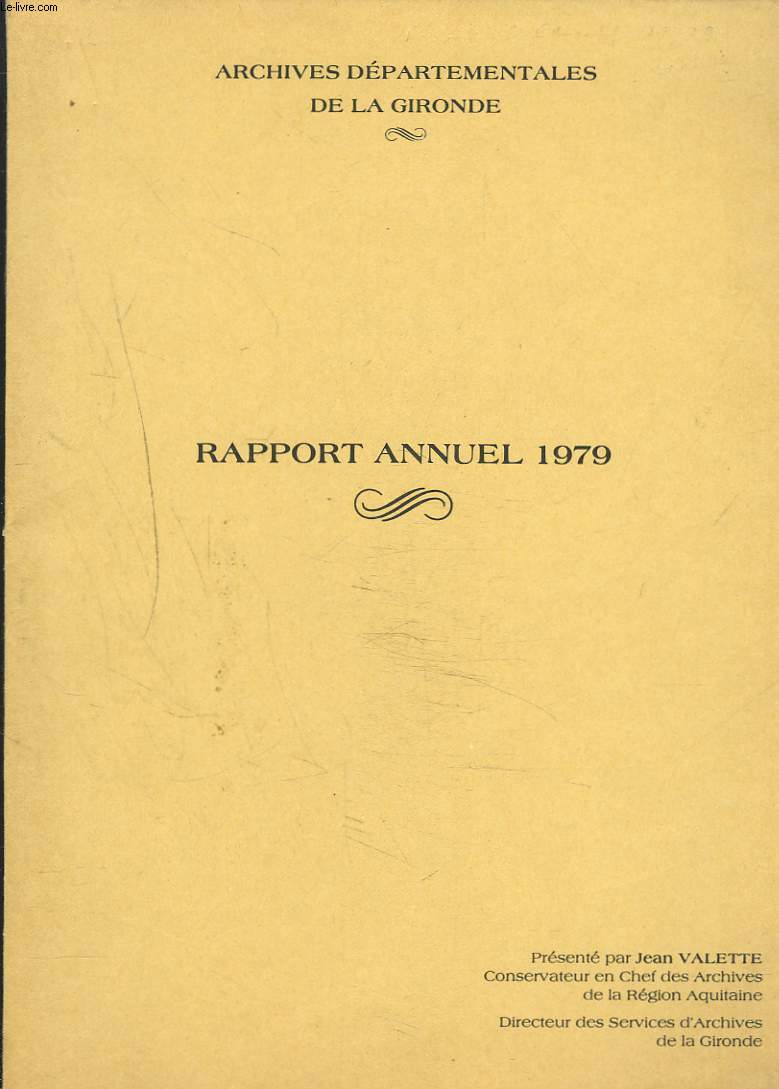 RAPPORT ANNUEL 1979.