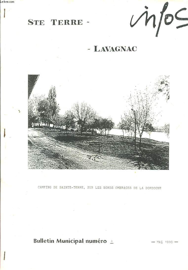 SAINTE-TERRE, LAVAGNAC INFOS (GIRONDE). BULLETIN MUNICIPAL N4, MAI 1990.