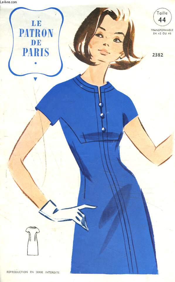 PATTERN N°2382, WOMEN'S DRESS SIZE 44, TRANSFORMABLE INTO 42 or 46. - COLLECTI... - Picture 1 of 1