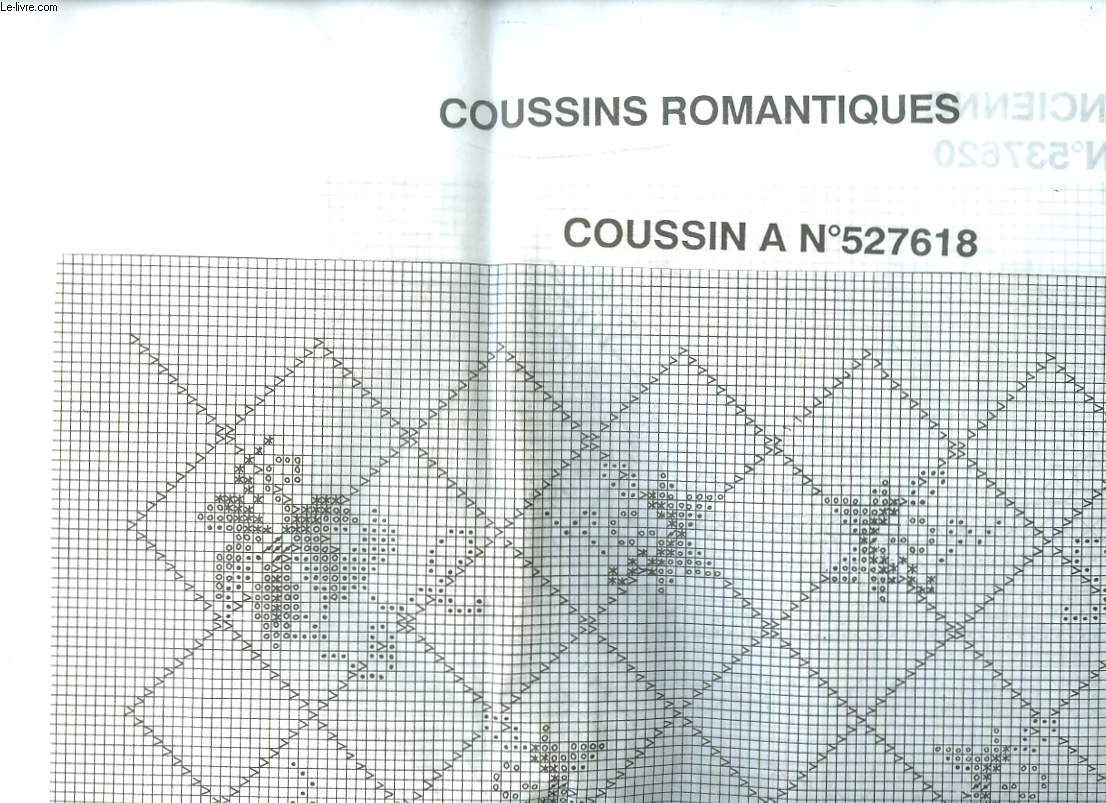 MODELE N1097 POUR LA REALISATION DE COUSSINS ROMANTIQUES AU POINT TAPISSERIE.