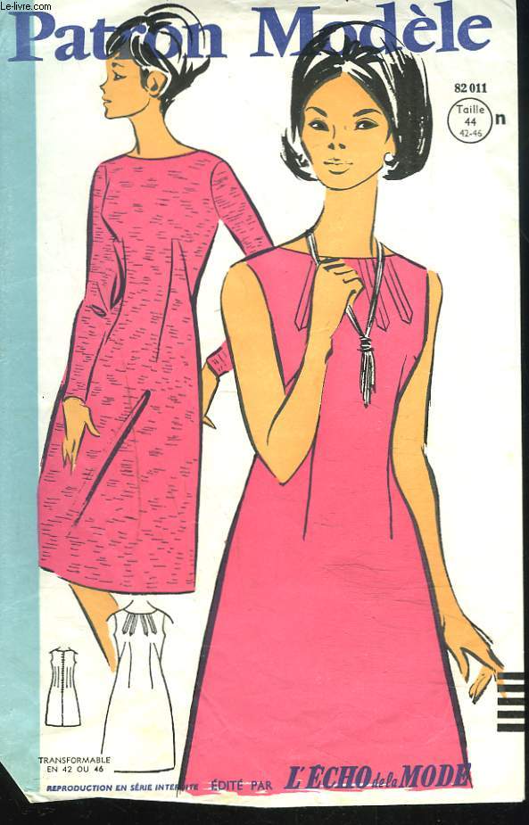 PATRON N82011, ROBE FEMME TAILLE 44 (42-46).