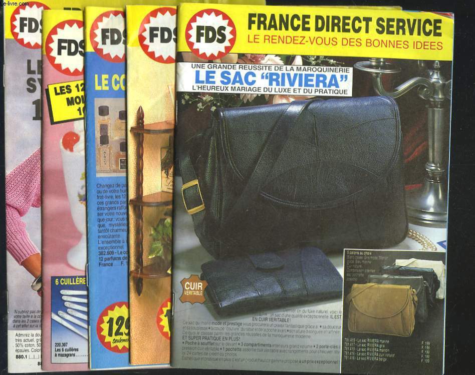 LOT DE 5 CATALOGUES FDS FRANCE DIRECT SERVICE, LE RENDEZ VOUS DES BONNES IDEES