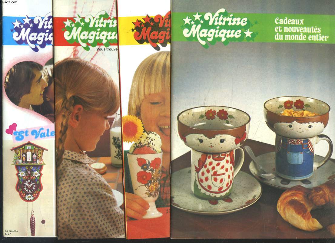 LOT DE 4 CATALOGUES VITRINE MAGIQUE.