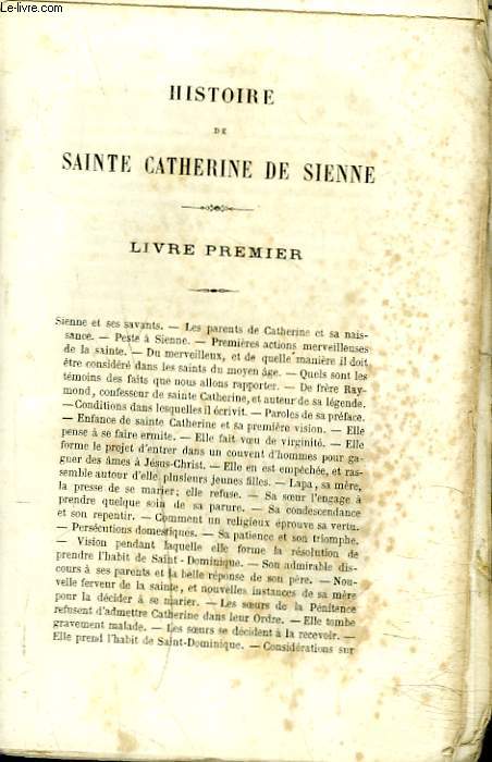 HISTOIRE DE SAINTE CATHERINE DE SIENNE.