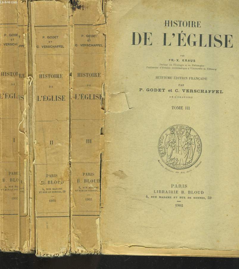 HISTOIRE DE L'EGLISE. TOMES I, II ET III.