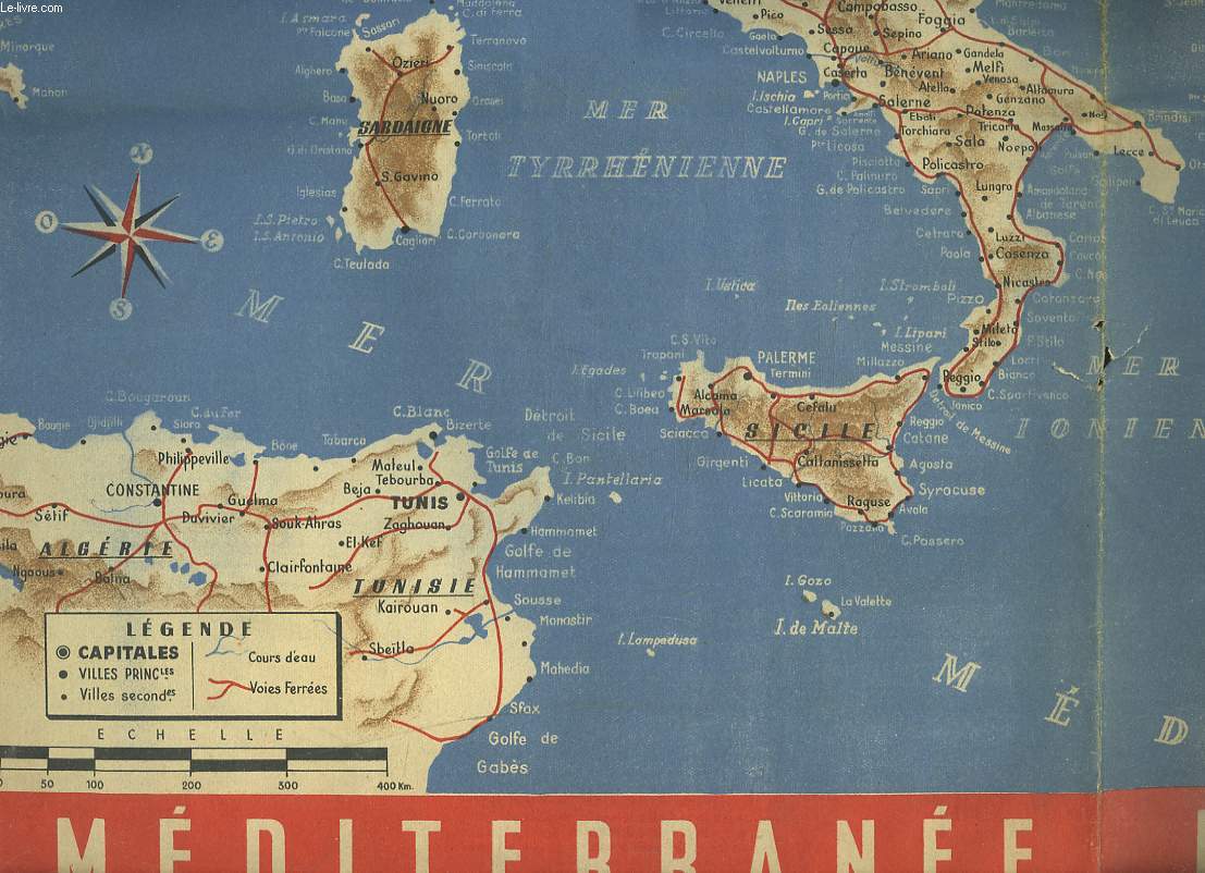 CARTE MEDITERRANEE ET BALKANS. (EXTRAITE D'UNE REVUE D.I. N151, SEMAINE DU 30 OCT. AU 5 NOV. 1943).