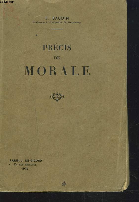 PRECIS DE MORALE