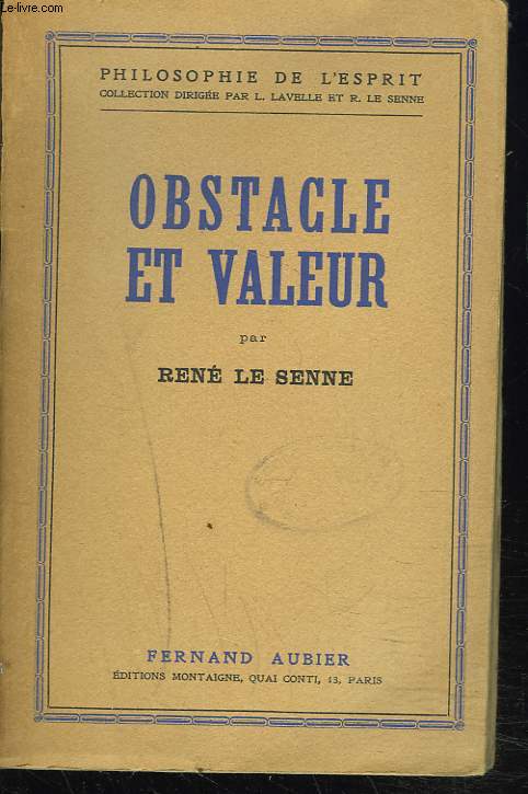 OBSTACLE ET VALEUR. LA DESCRIPTION DE CONSCIENCE.