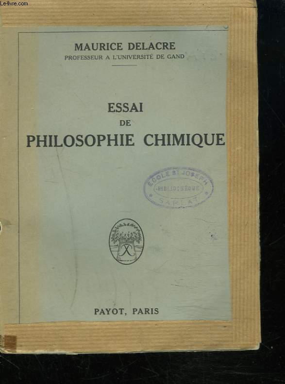 ESSAI DE PHILOSOPHIE CHIMIQUE