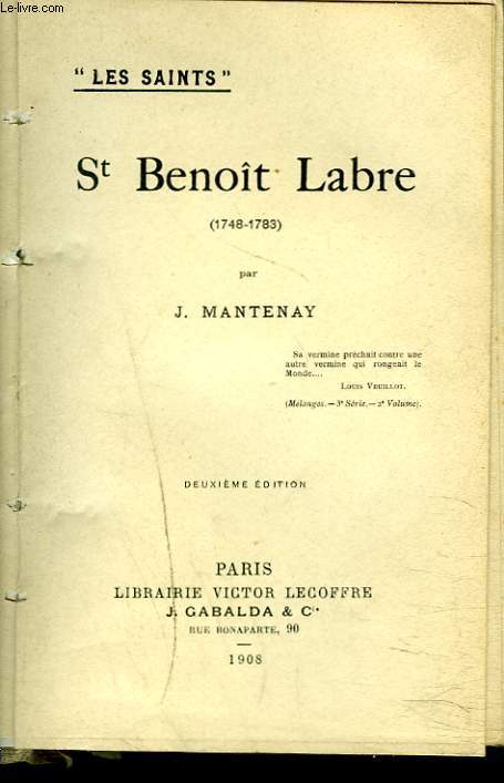 St BENOÎT LABRE (1748-1783).