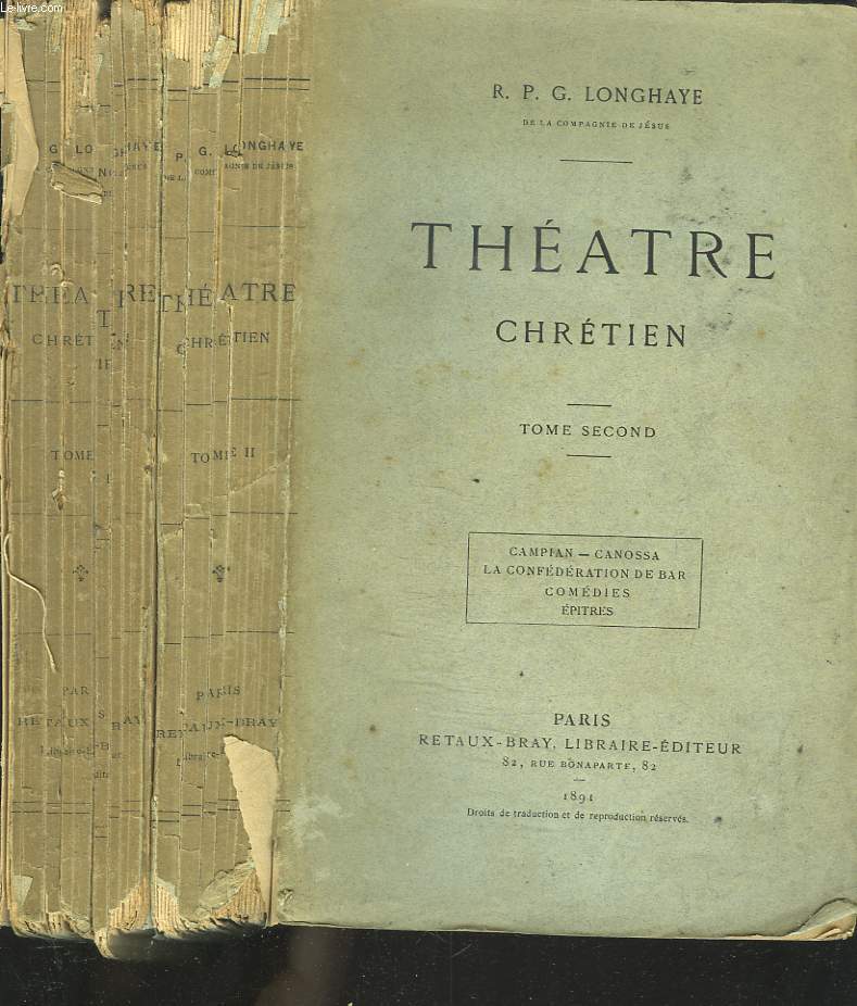 THEATRE CHRETIEN. TOMES I ET II.