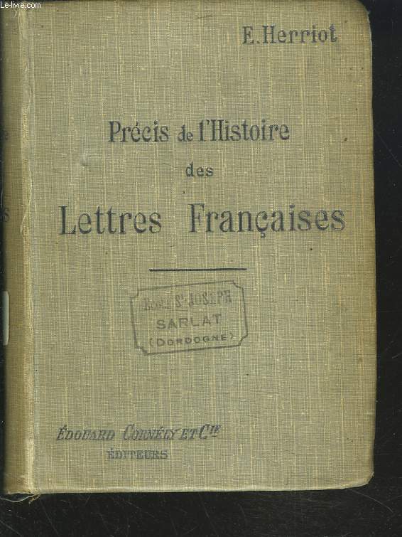 PRECIS DE L'HISTOIRE DES LETTRES FRANCAISES