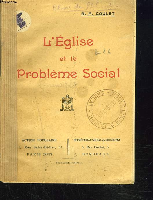 L'EGLISE ET LE PROBLEME SOCIAL