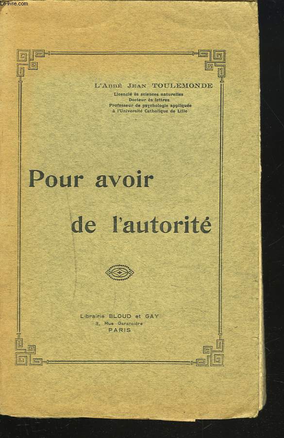 POUR AVOIR DE L'AUTORITE