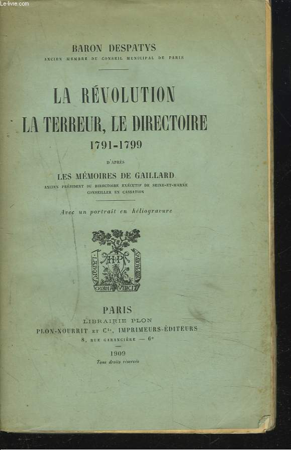 LA REVOLUTION, LA TERREUR, LE DIRECTOIRE 1791-1799.