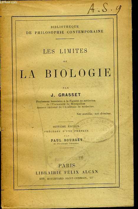 LES LIMITES DE LA BIOLOGIE.