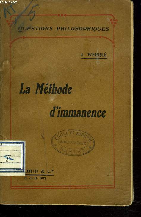 LA METHODE D'IMMANENCE