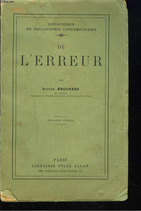 DE L'ERREUR