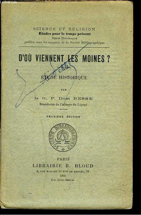 D'OU VIENNENT LES MOINES ? ETUDE HISTORIQUE.