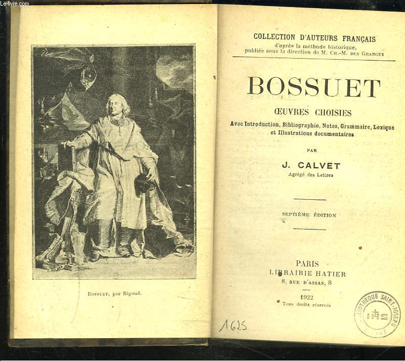 BOSSUET. OEUVRES CHOISIES.