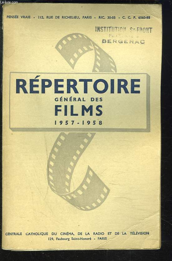 REPERTOIRE GENERAL DES FILMS 1957-1958