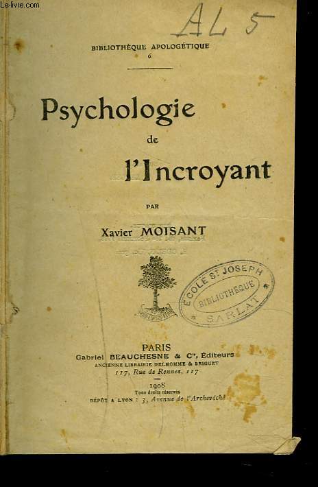 PSYCHOLOGIE DE L'INCROYANT