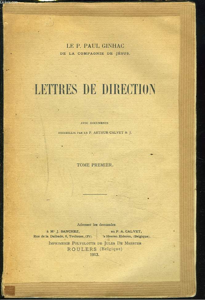 LETTRES DIRECTION. TOME PREMIER.