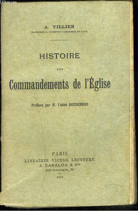 HISTOIRE DES COMMANDEMENTS DE L'EGLISE