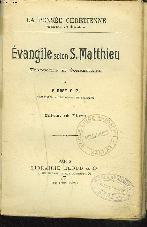 EVANGILE SELON SAINT MATTHIEU.