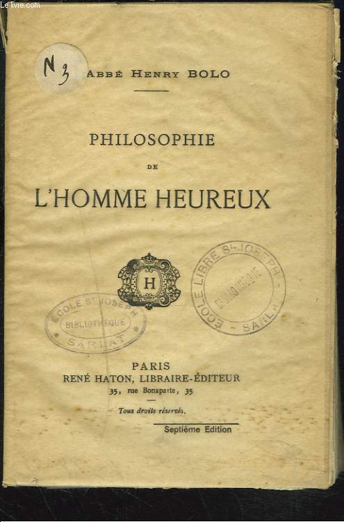 PHILOSOPHIE DE L'HOMME HEUREUX