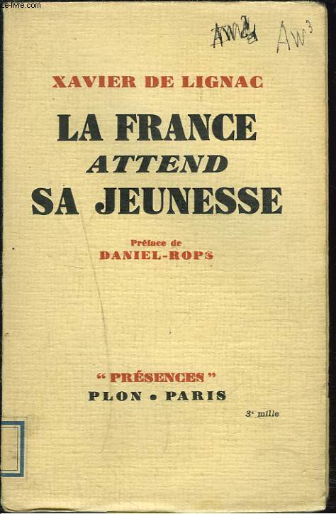 LA FRANCE ATTEND SA JEUNESSE